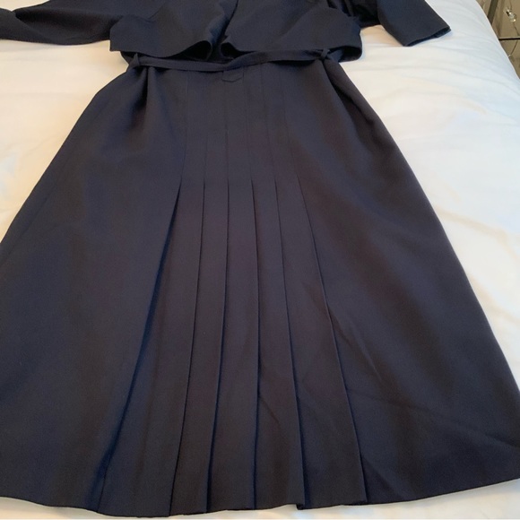 Vintage J. Gallery Womens Belted Trench Coat Navy Blue Size 8 - Picture 10 of 12